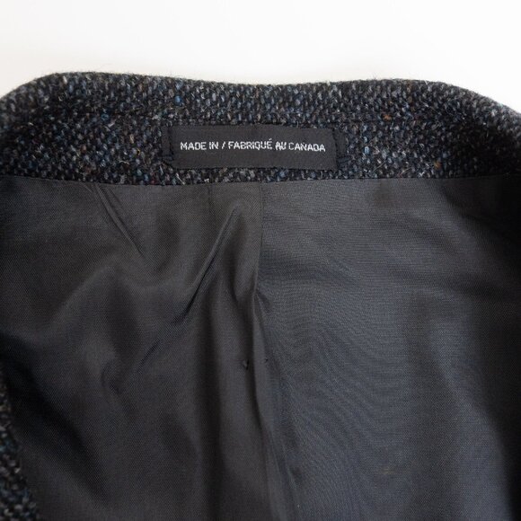 Vintage Tweed Sport Coat Wool Blazer Jacket Elbow Patches England 48 L Moores - Picture 6 of 16